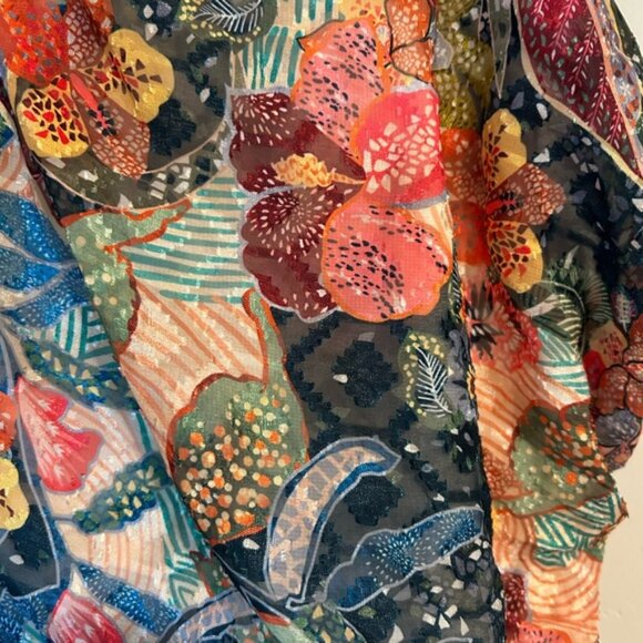 Amanda Uprichard Boho Floral One-Shoulder Top Tropical Resort-wear AUxPYRMD - Picture 2 of 5